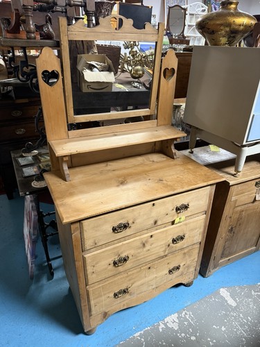 Antique pine victorian dresser - antique,