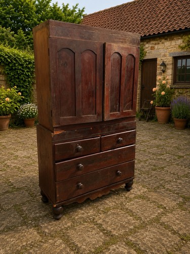 Antique pine larder - antique,