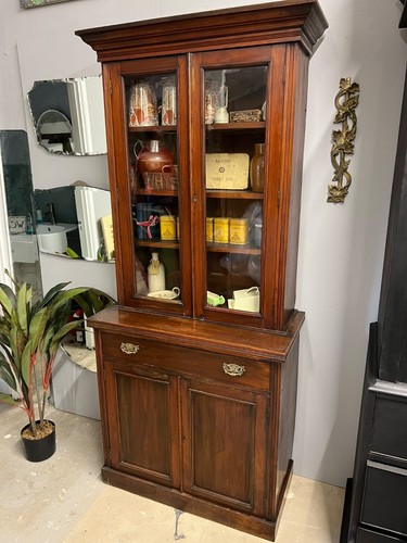 Small glazed victorian dresser - glazed,