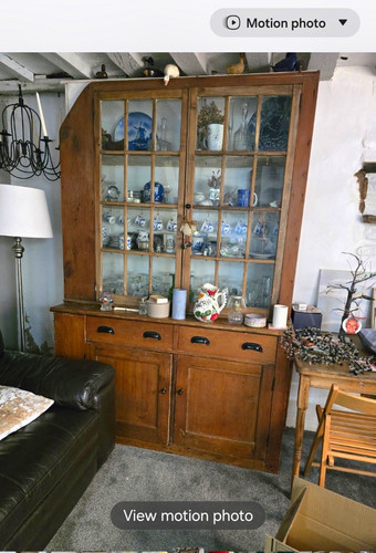 Antique varnished wood glass - antique,