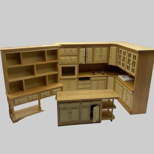 Pine and cream fitted kitchen